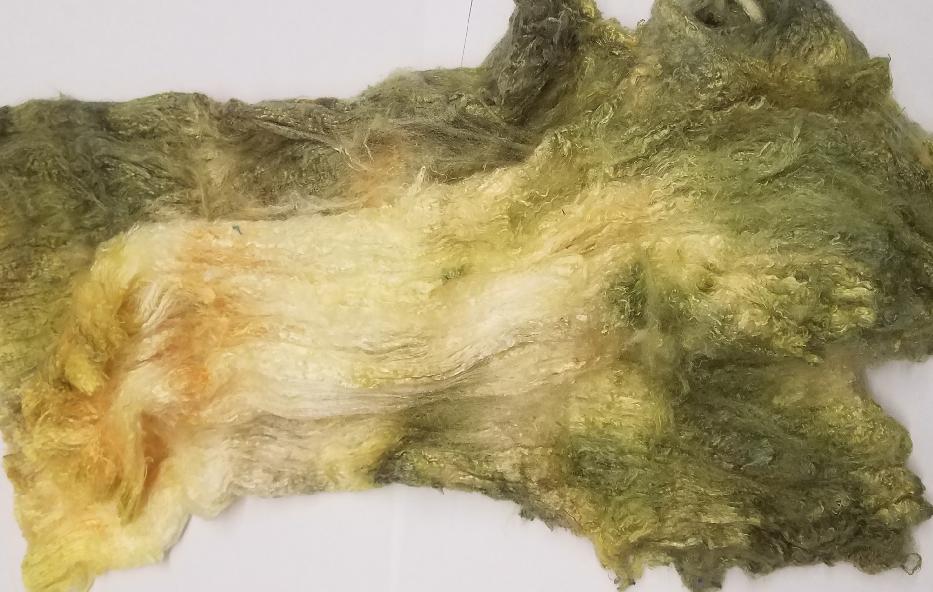 Bewitching Fibers Hand-Painted Mulberry Silk Lap per Ounce - Celery