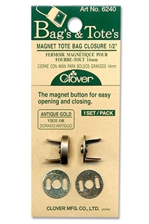 Clover #6240 Magnet Tote Bag Closures Antique Gold 1/2 inch