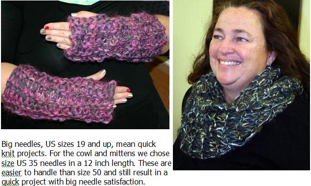 Ivy Brambles Big Needle Cowl and Mittens Pattern