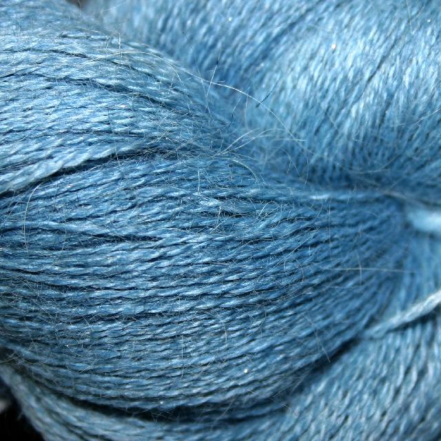 Ivy Brambles Silver Cloud Suri Alpaca Glitter Lace Yarn - 108 Wild Blueberries